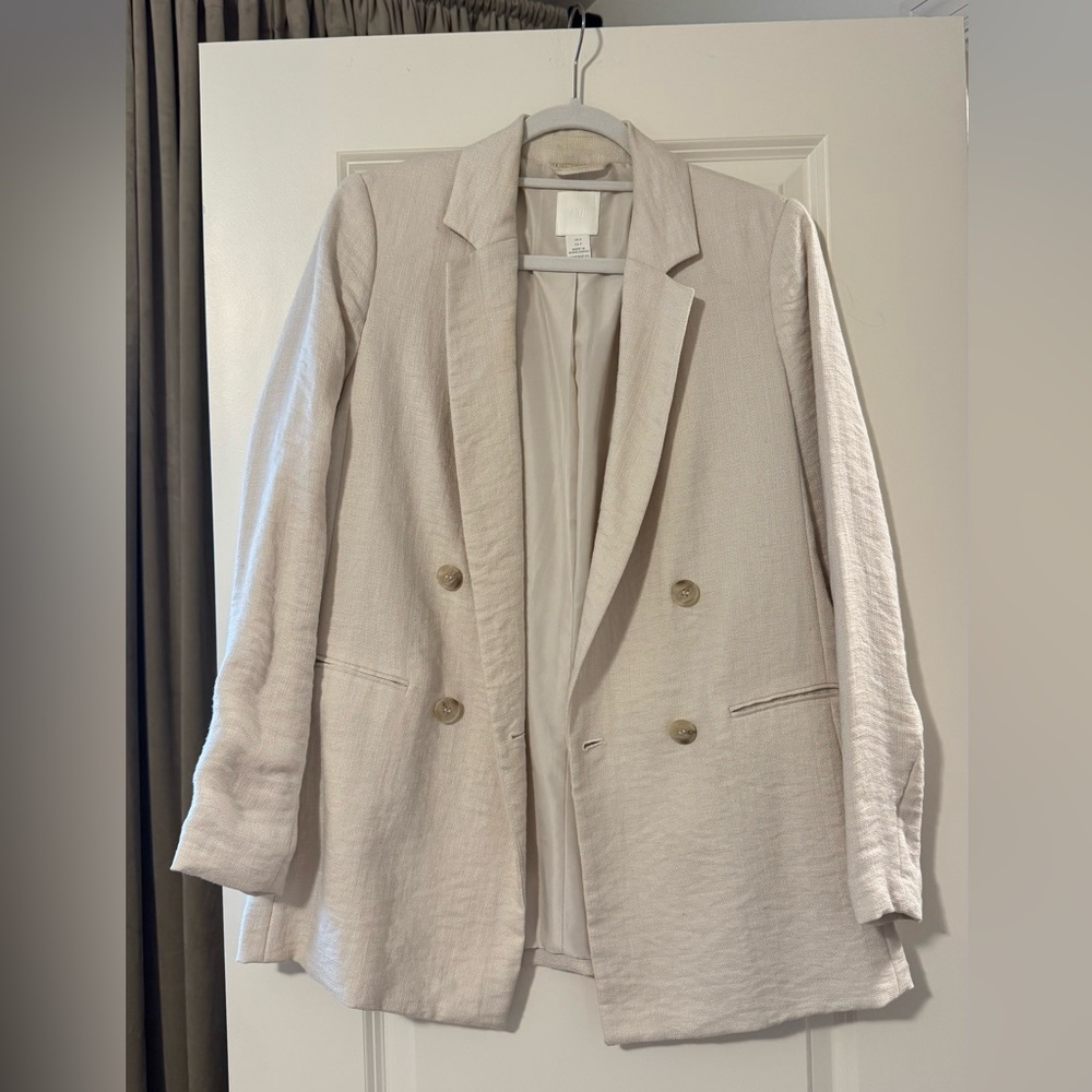 H&M Light Beige Linen Blazer